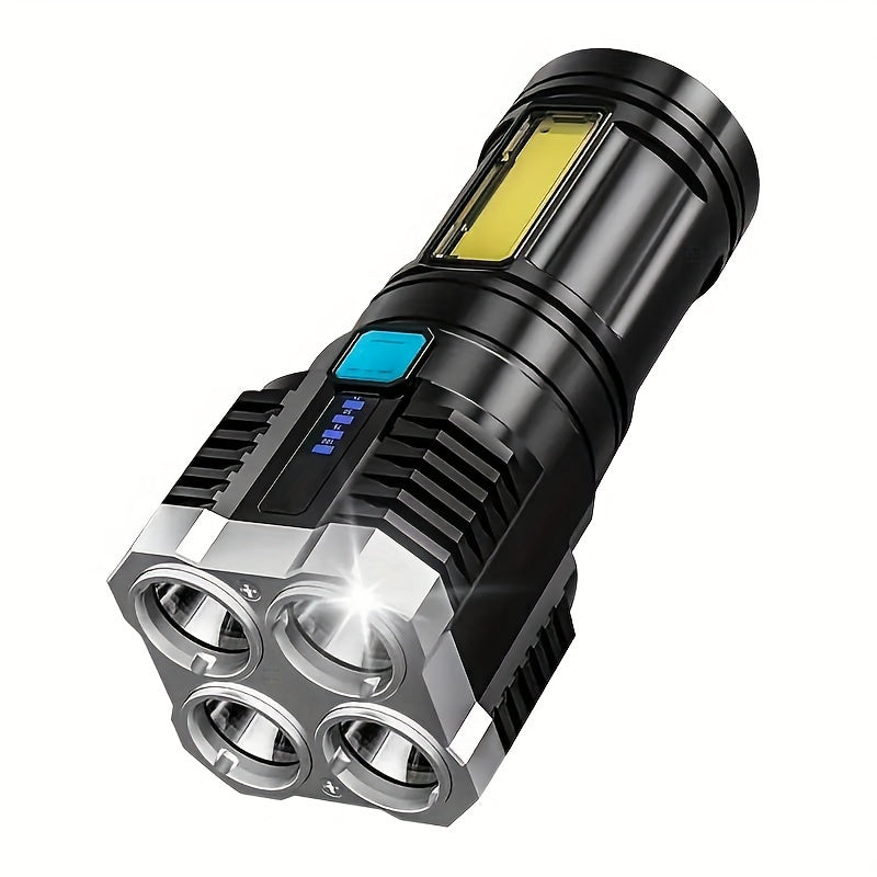 High Power IP65 LED Flashlight, Super Bright Long Range Rechargeable Tactical Handheld Light, Outdoor Camping Lantern