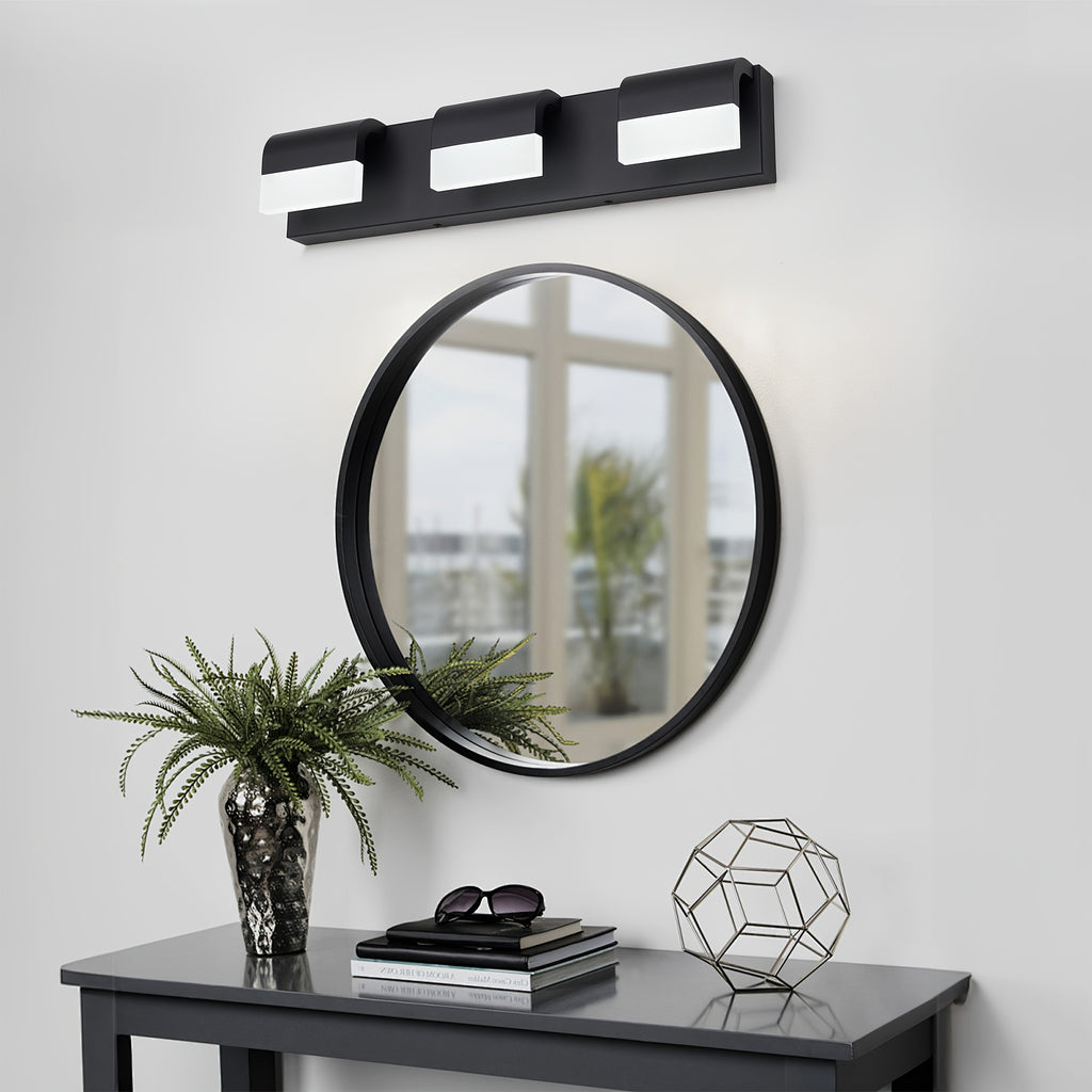 21.7-Inch 3-Light Modern Bathroom Vanity Light, Elegant Bathroom Wall Light, with LED Light Source and Acrylic Shade, Dimmable Bathroom Lighting Fixture (Dimmer Switch Not Included), Suitable for Bathroom, Bedroom