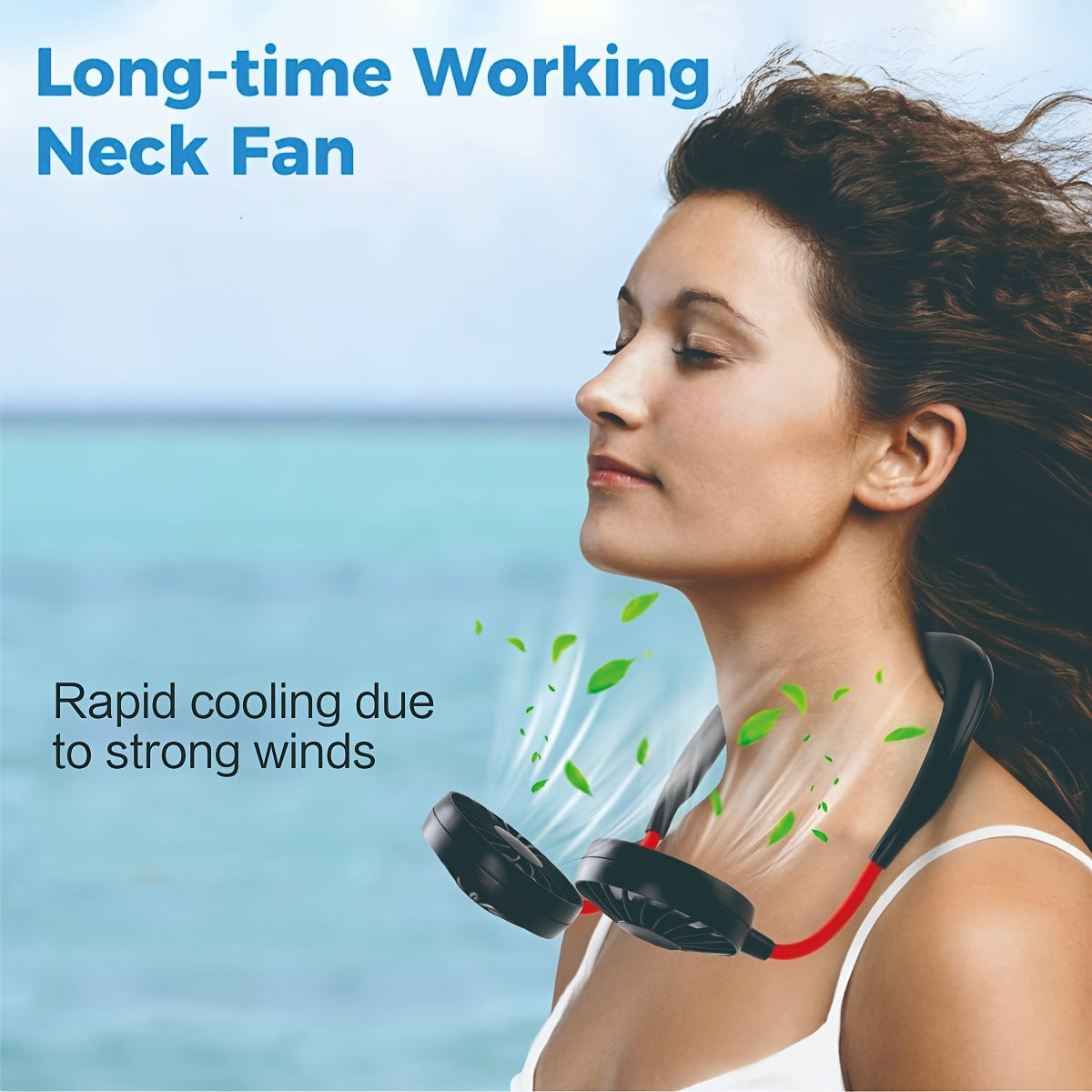 Upgraded Portable Neck Fan, Foldable Hands-Free Wearable Hanging Neck Fan, 360° Rotation Ultra Quiet Strong Airflow Head Cooling Fan with Long Battery Life, Ideal for Sports Office Home Outdoor Travel