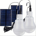 Solar LED outdoor bulb with solar panel - rechargeable energy-saving hanging garden and camping light
