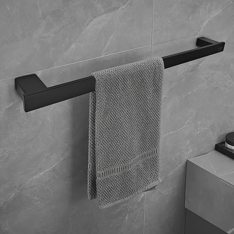 1pc Bath Towel Rack - 304 Stainless Steel Towel Bar, Wall Mount Single Rod, 60cm/24inch Length, Clothes Drying Rack, Thickened Material, Available in Polished & Painted Finishes