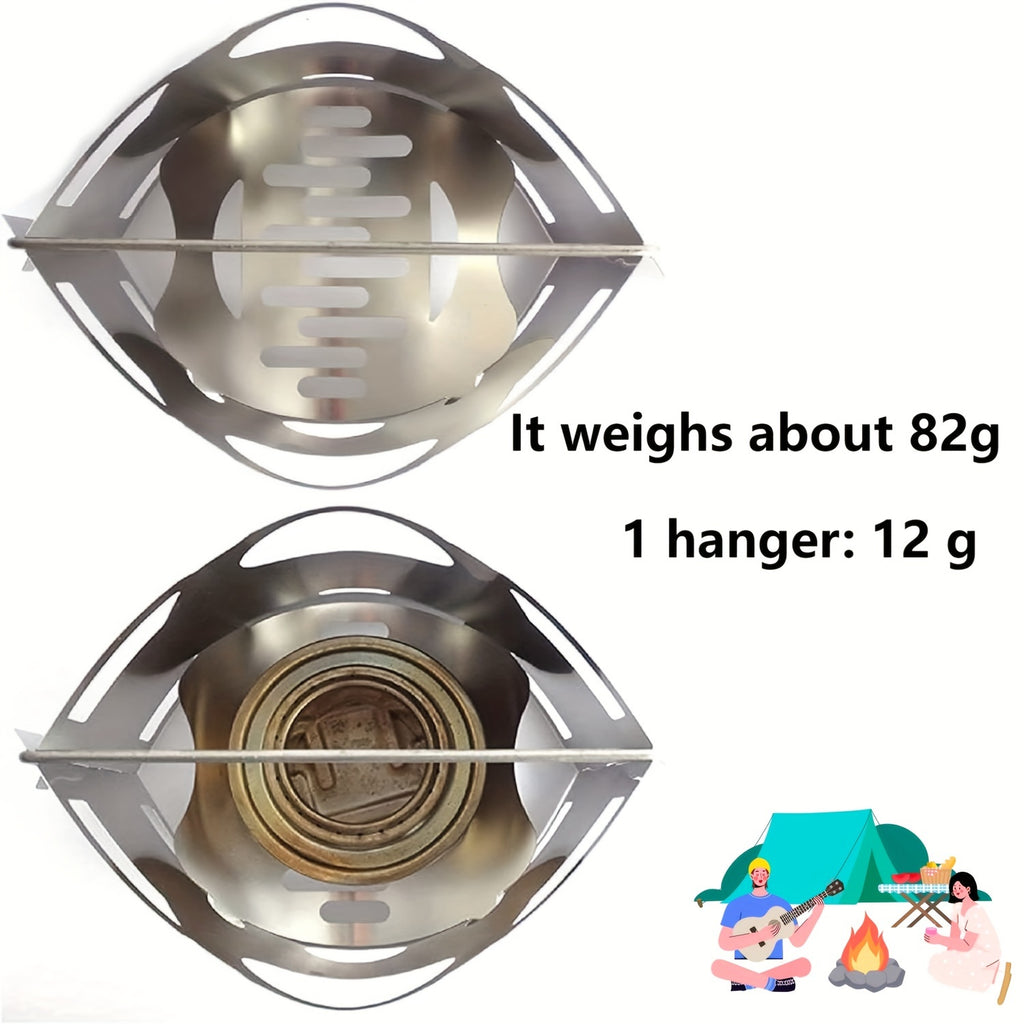 Lightweight Stainless Steel Portable Camping &amp; Hiking Stove and Grill - Ideal for 1-2 People, Weighs Less Than 100g, No Electricity Needed, Perfect for Outdoor Adventure