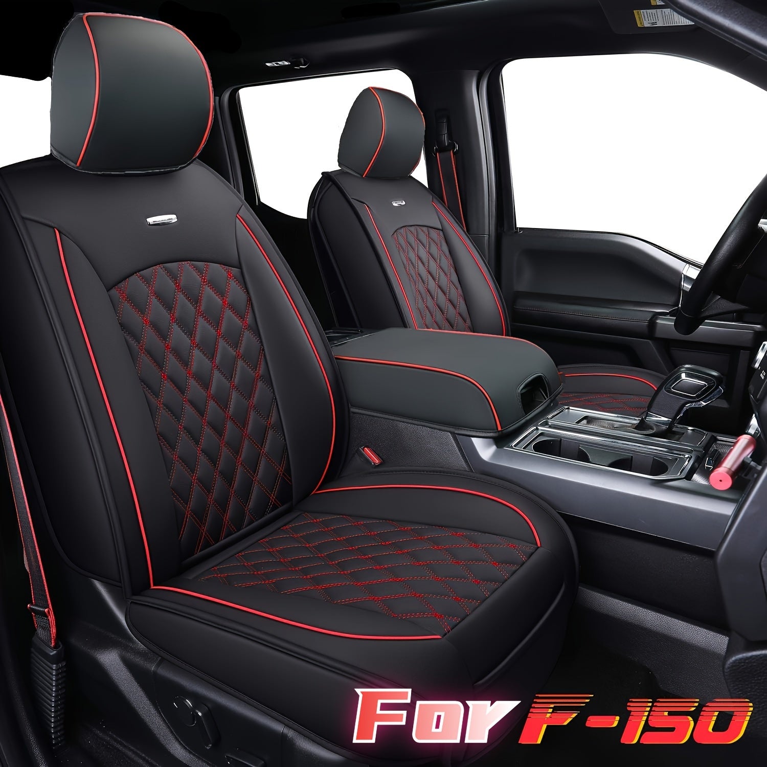 Leatherette Seat Covers for Ford F150, Fits 2015-2025 F150 Super Truck and 2017-2025 F250 F350 F450 Super Truck Cab Pickup