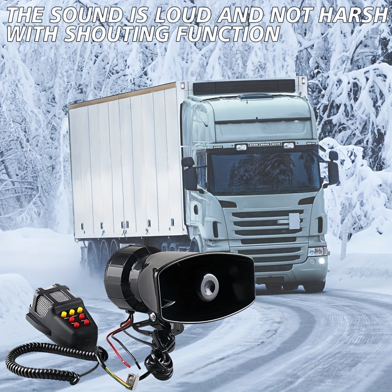 [2025 New] 12V Universal Vehicle Alarm Horn Speaker - 7 Sound Effects, One-Key Switch! Perfect for Motorcycles, Cars, Trucks, RVs & Modified Vehicles, Easy Installation