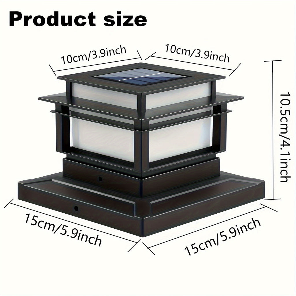 6 Pack Solar Post Lamp Cover, Outdoor High-Brightness LED Solar Fence Deck Light, Suitable for Garden, Porch, Patio, Staircase Decoration