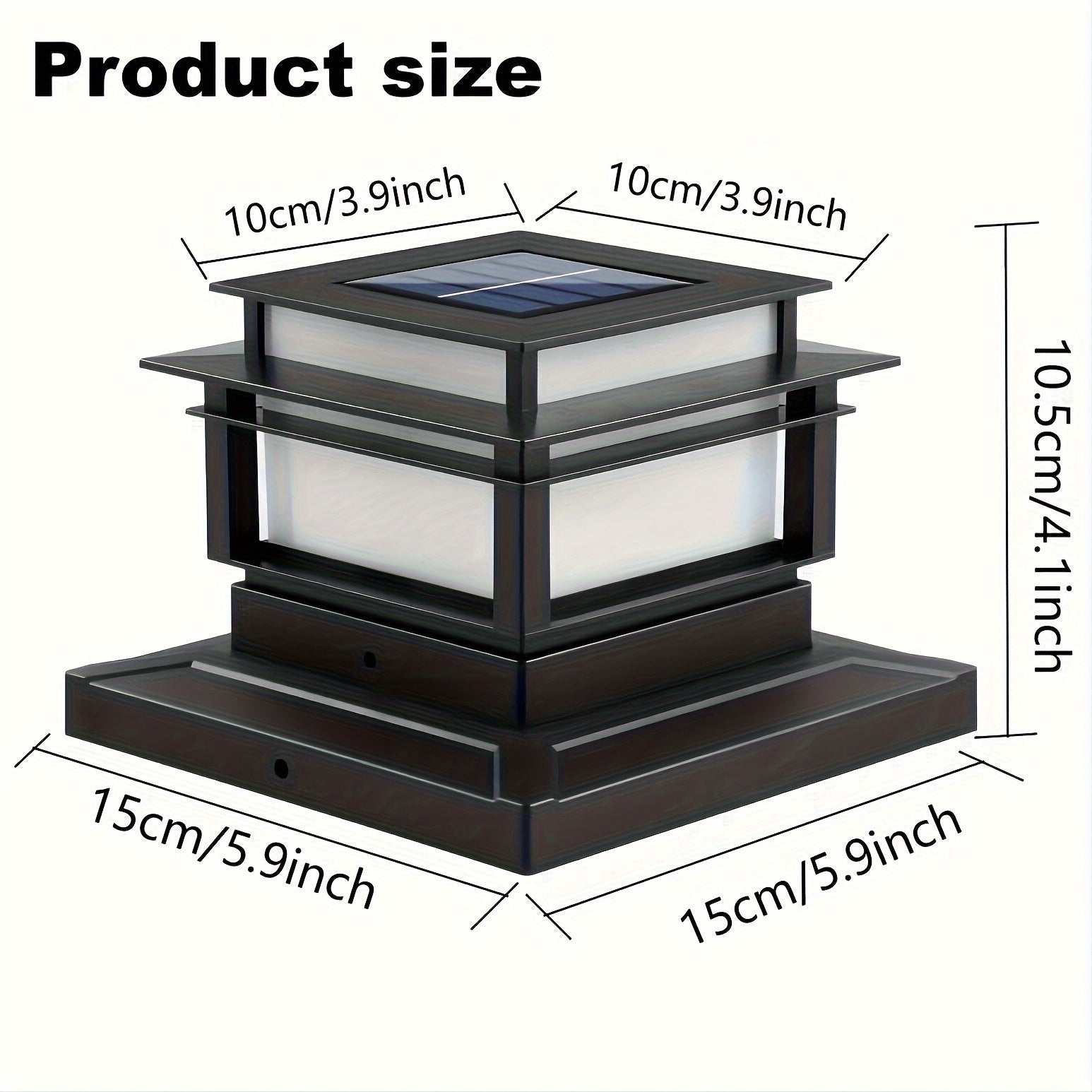 6 Pack Solar Post Lamp Cover, Outdoor High-Brightness LED Solar Fence Deck Light, Suitable for Garden, Porch, Patio, Staircase Decoration