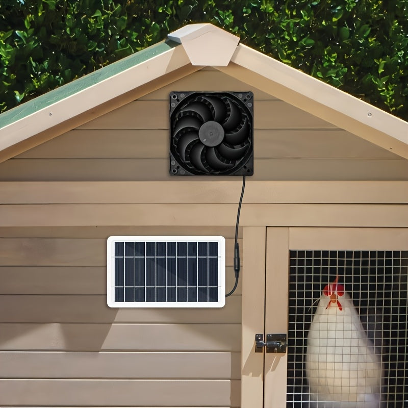 2W Portable Solar Fan, Solar Panel Combination Portable Cooling Fan, Photovoltaic Solar Panel, Suitable for Greenhouse Pet Ventilation, Outdoor Camping or Home Use | Solar Powered Electric Fan, IP65