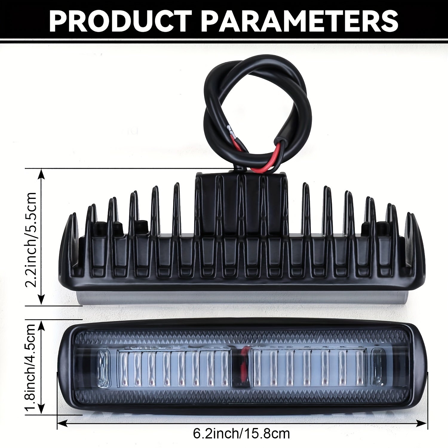 1/2-Pack LED Forklift Safety Area Light Bar, Linear LED Straight Line Light, Bracket Mounted, Wide Voltage Hardwired Available, Red Yellow Blue Optional