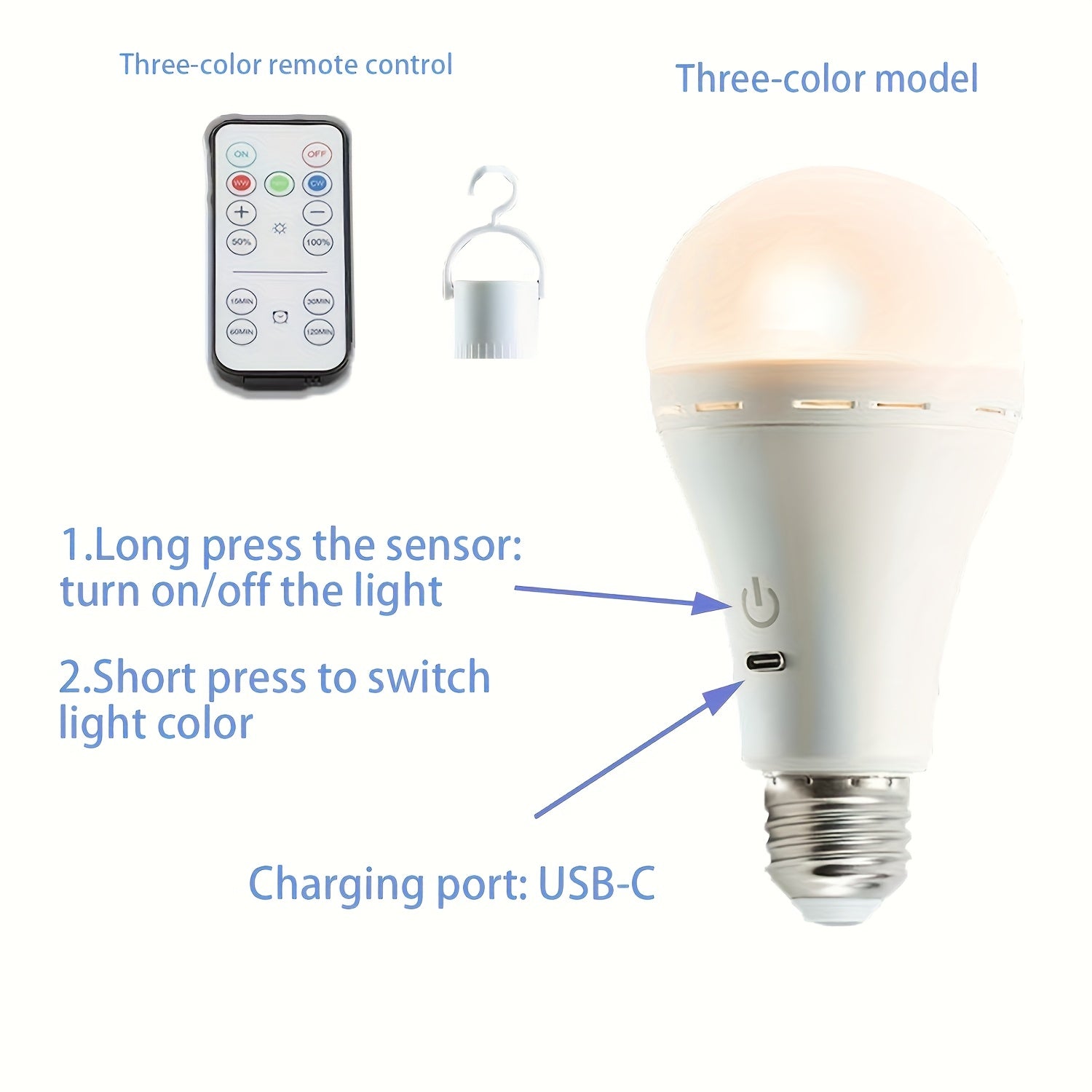 A set of rechargeable bulbs with remote control, battery-powered bulbs for table lamps, dimmable/timer bulbs, backup battery bulbs for wall lamps and table lamps, bulbs suitable for non-hardwired fixtures, for bedroom, living room, indoor use