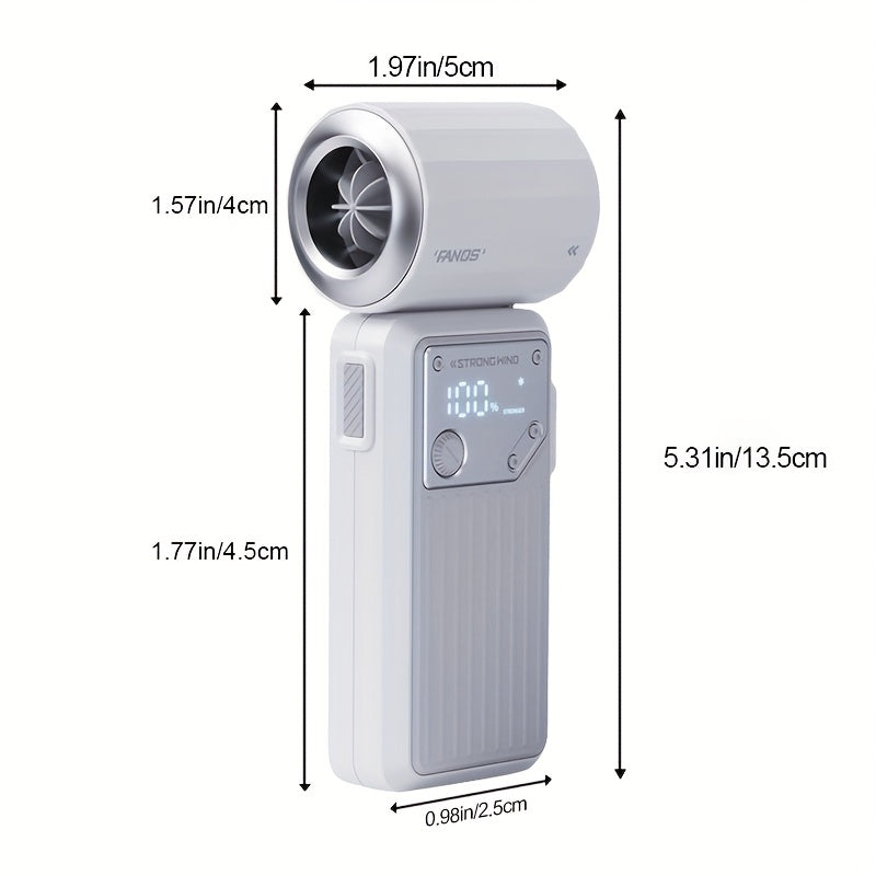 This Is a Compact 2-In-1 Handheld Fan And Power Bank with a Capacity of 4000Mah, Capable of Phones Once. It Features a Quiet Yet Powerful Airflow, Is USB Rechargeable, And Includes an LED Display. It'S an Essential Item for Summer