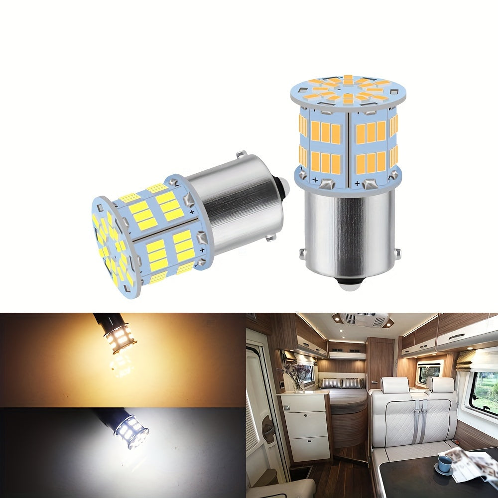 2/4/8-pack RV LED bulb - 3014 54-SMD, DC 12V white/warm white light - suitable for RV, camper van and marine lighting, replaces 1156 1141 1003 BA15S P21W LED interior bulb, battery not included