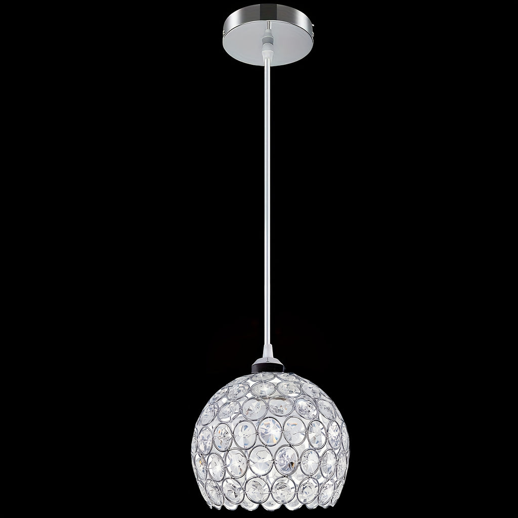 Elegant silver crystal chandelier - modern pendant light, suitable for dining room, kitchen island, bedroom and living room decoration, semi-flush mount installation, ceiling pendant light (bulb not included)