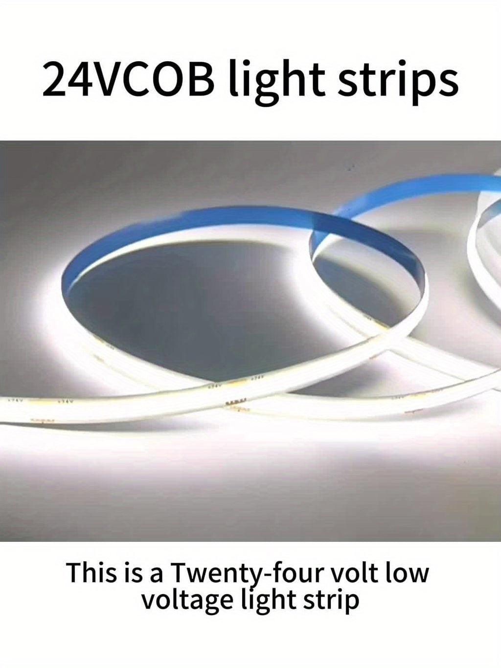 10M/393.7英寸 COB LED灯带 - 320 LED/M，8mm宽，24V - 3000K/4000K/6500K，柔性耐用，适用于室内/室外，非常适合家庭、厨房、卧室和舞台照明，室内照明 | 家用LED灯