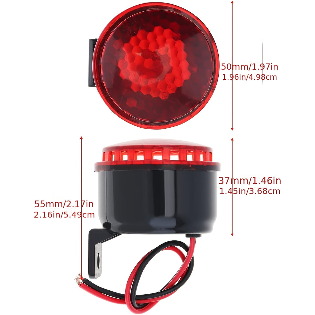 Car Truck Reverse Buzzer Horn with Light, 12V/24V. Backup Beep Sound Horn with Warning Flashing Light, Suitable for Auto Modification, Trucks, Lorries, Construction Vehicles Reverse Horn, High Decibel Sound Alarm