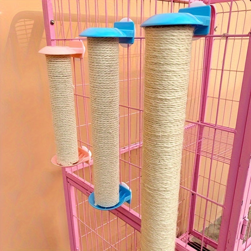 猫爬架替换柱 猫窝配件 猫蹭痒剑麻垫 DIY猫笼悬挂猫抓柱 猫咪解闷神器 耐用猫抓板配件 适用于家庭和办公室 防滑耐磨 易安装