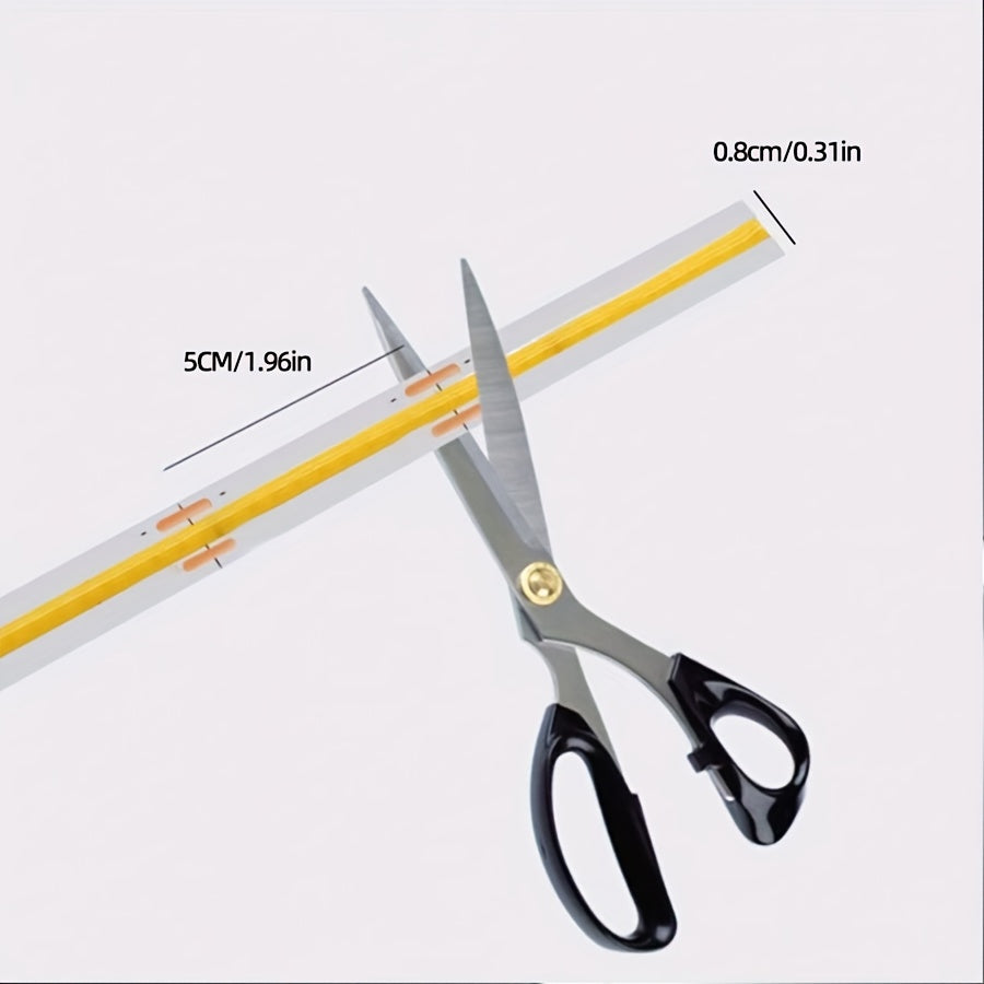 10M/393.7英寸 COB LED灯带 - 320 LED/M，8mm宽，24V - 3000K/4000K/6500K，柔性耐用，适用于室内/室外，非常适合家庭、厨房、卧室和舞台照明，室内照明 | 家用LED灯