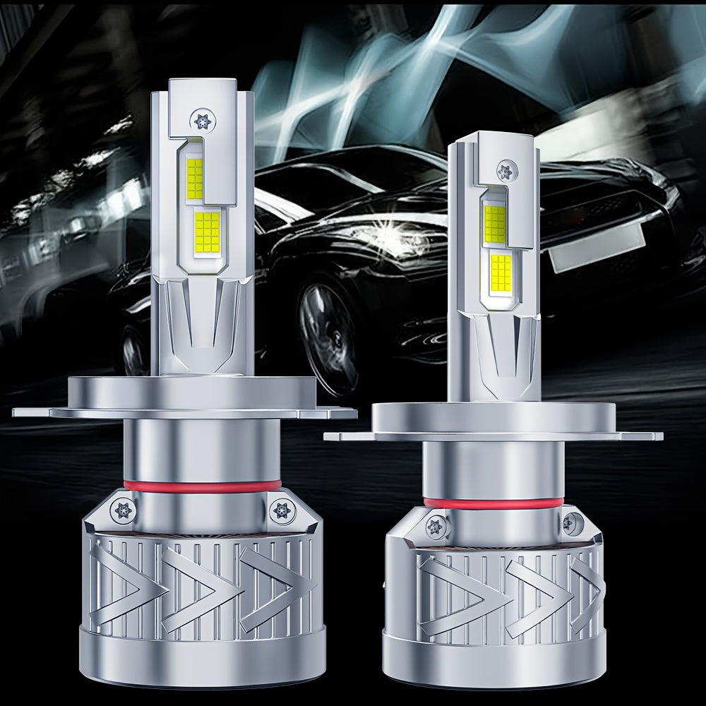 2-Pack LED Car Headlights - 280W Power, 60,000 Lumens Brightness, 6500K Color Temperature, 360° Beam, High/Low Beam Switching, 300m Illumination Distance, Turbo Fan Design, CANBUS Error-Free