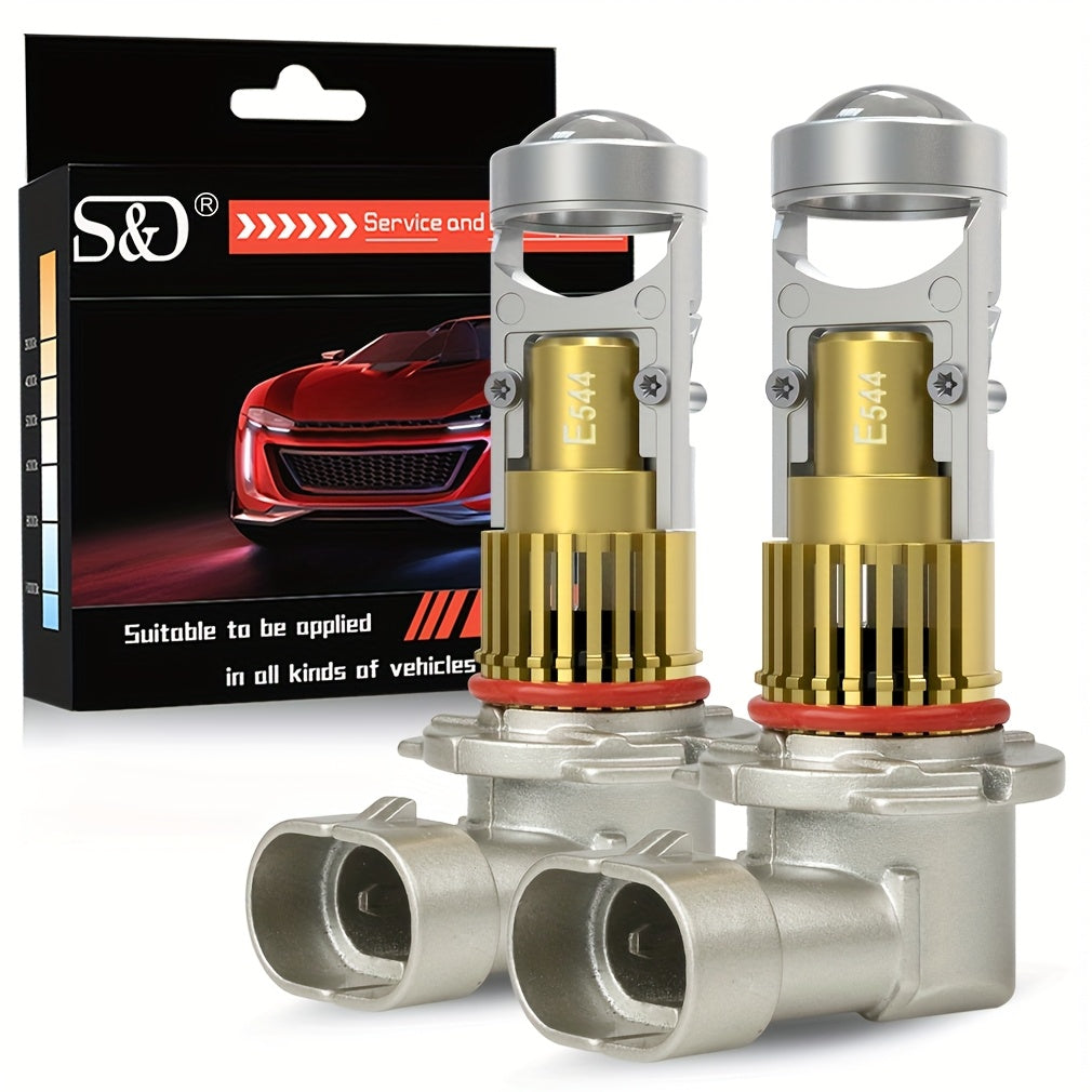 S&D 2-Pack High/Low Beam 150W H4 H7 LED Car Lens Headlight Bulbs, 60000LM H11 9005 HB3 9006 HB4 Car Lens Lights, Turbo LED Lights, Super Bright Car Headlights, Plug-and-Play, 12V, with Canbus Interface