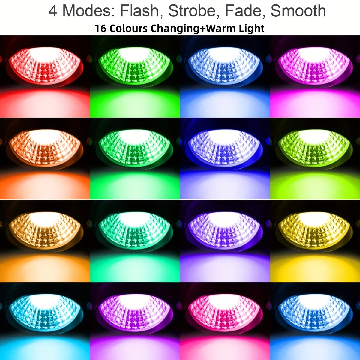 2/4/6/8/10-Piece Low Voltage Landscape Light, Warm + RGB, DC12V-24V, LED Color Changing Landscape Lighting, IP66 Outdoor Spotlight, Christmas Halloween Decorative Light, Suitable for Courtyard, Garden, Path