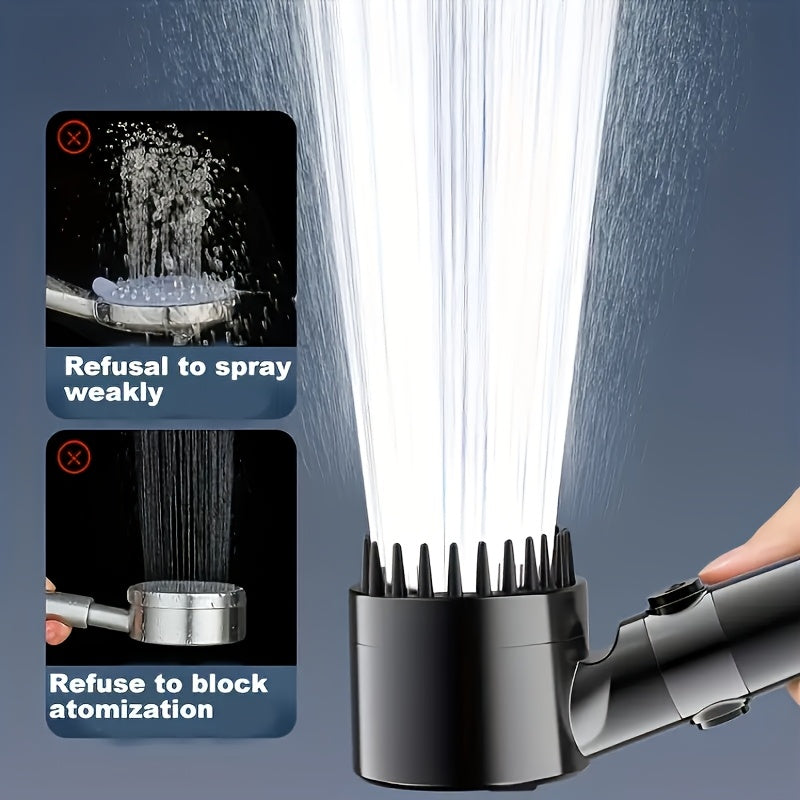 High Pressure Shower Head with Turbo Spray - Wall Mount, No Power Needed, 6-Stage Water Filter, Skin-Friendly - Rain Shower Set with 68-inch Hose