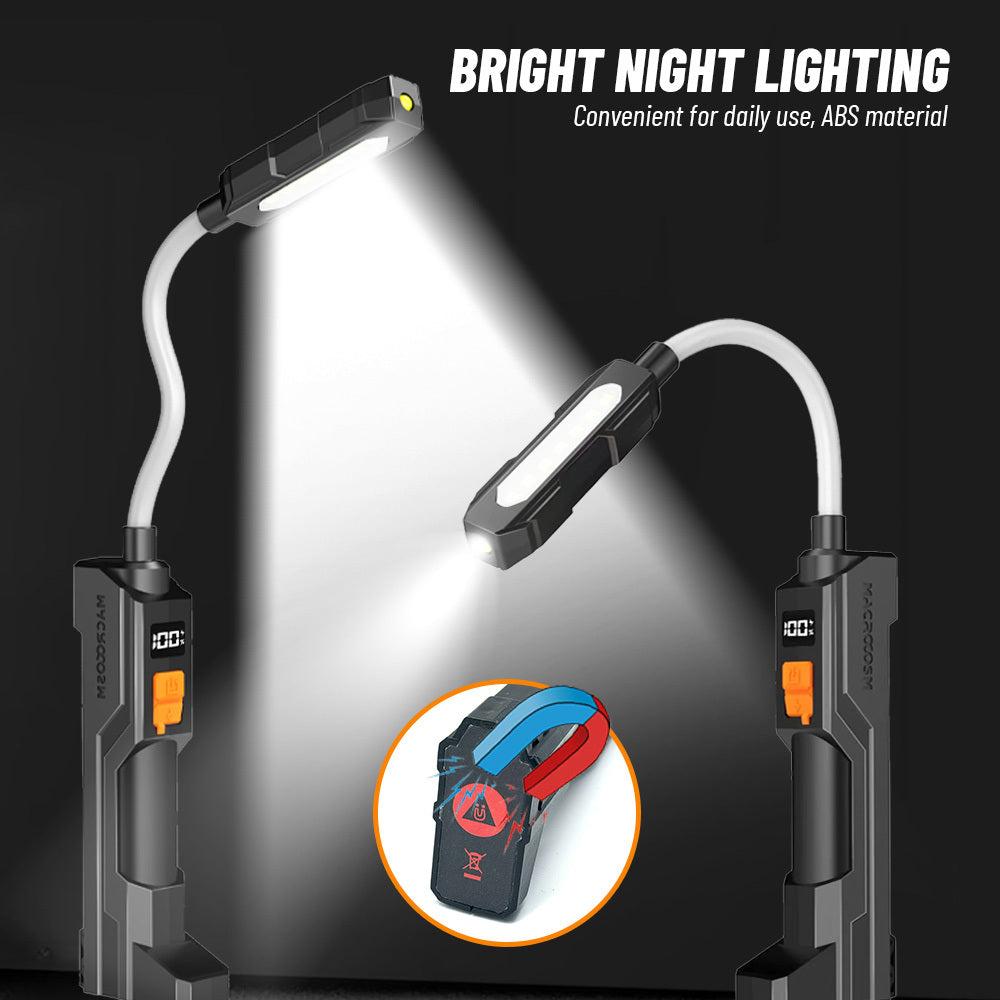 1Pc Portable LED Work Light, USB Rechargeable Flashlight with Magnetic Base, 360° Rotatable & Foldable Head, COB LED Lighting, Ideal for Camping Repair and Emergency Night Lighting
