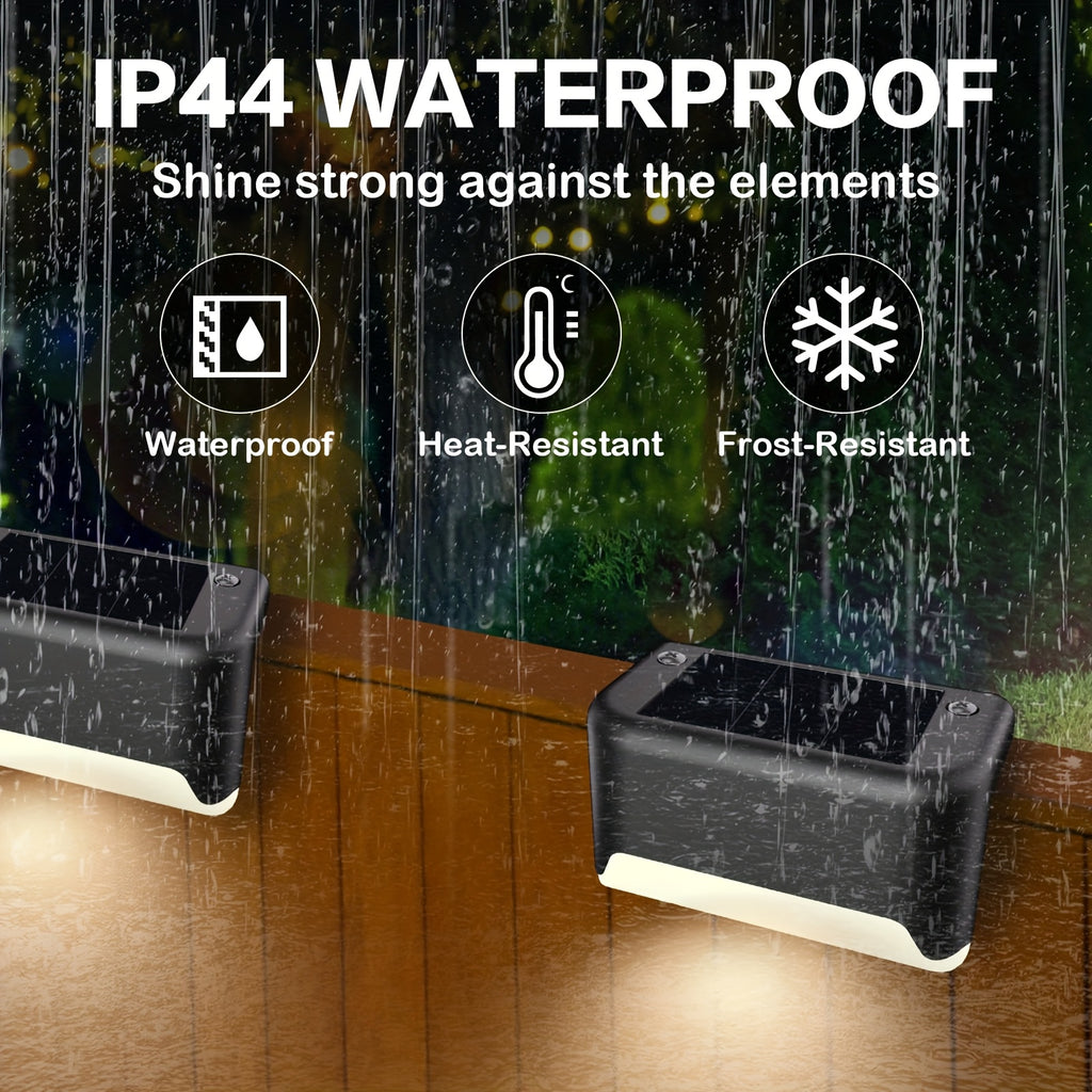 32/16/8/4 Pack Solar Outdoor Courtyard Light - Waterproof LED Warm White Landscape Lighting, Durable Matte Metal Finish, Auto On/Off Solar Light, Perfect for Stairs, Steps, Fences, Courtyards and Pathways, Sturdy Structure