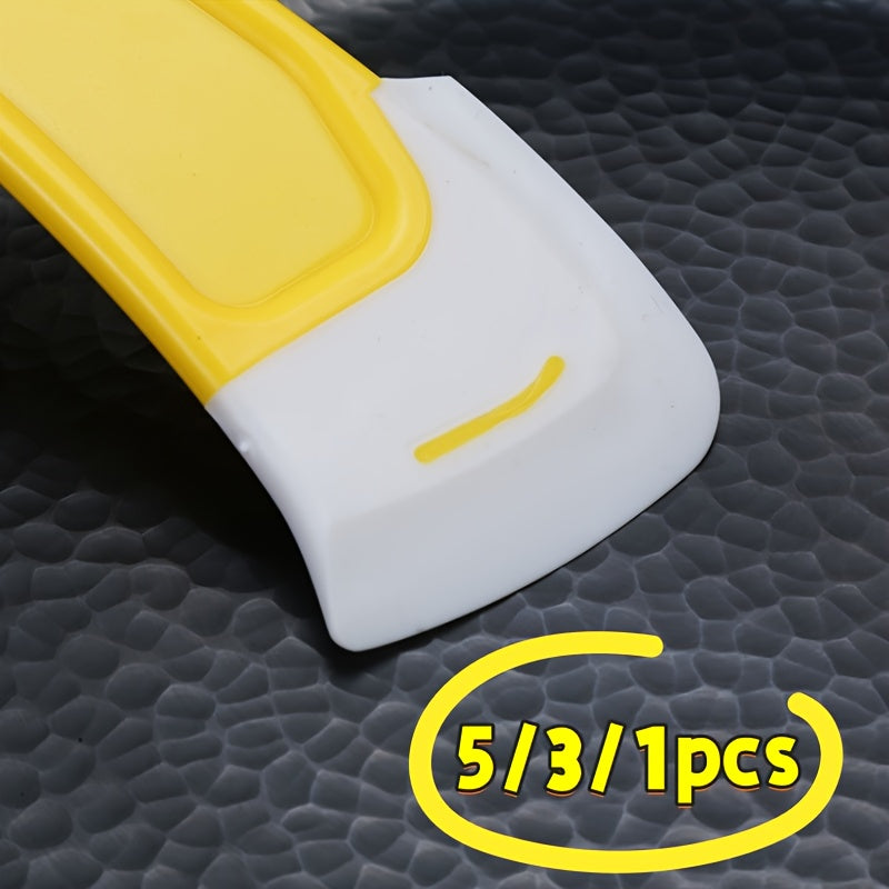1/3/5Pcs Multifunctional Silicone Cleaning Scraper, Soft Kitchen Silicone Scraper, Flexible Head Cleaner for Removing Oil Stains and Water Marks on Pots, Pans and Stovetops