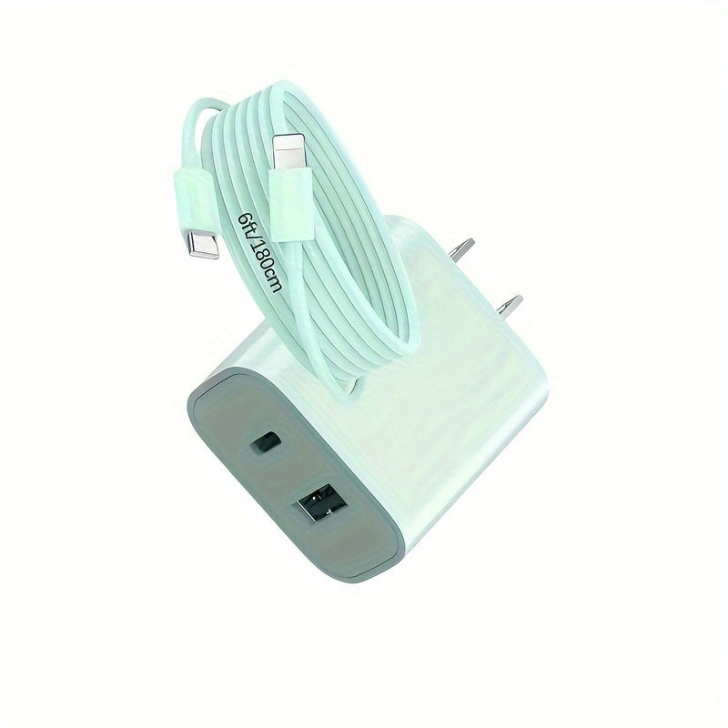 for iPhone 14 13 Foldable Dual Port Fast Charger, 2pcs 20W Charger Block with 4pcs 6ft Lightning Cable for iPhone 14 13 12 11 Pro Max/iPad/EarPodsf