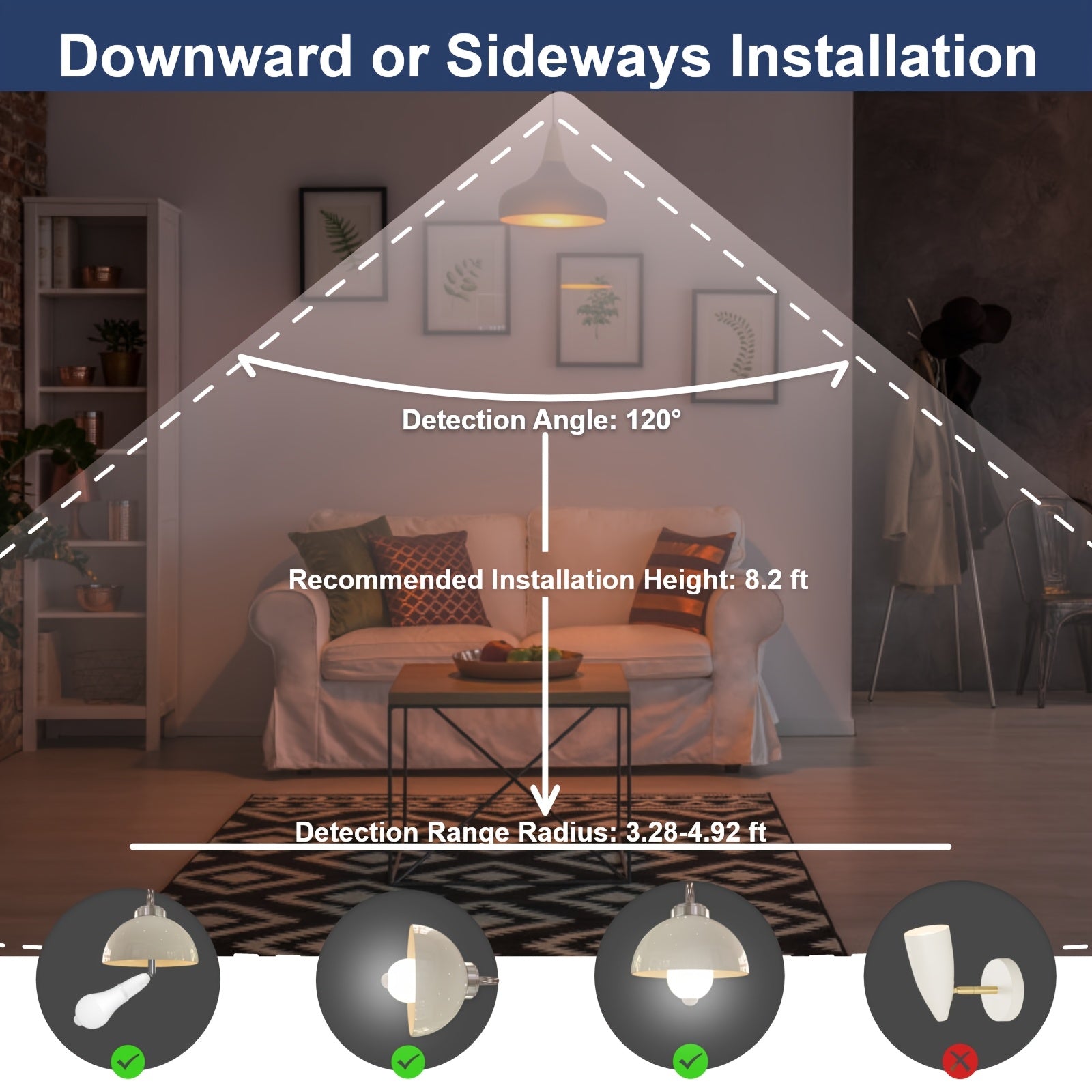 2-pack E26 screw base A19 sensor LED bulb 9W 3000K warm white light - automatic on/off plug-and-play, no additional wiring required | suitable for basements, wardrobes, storage rooms