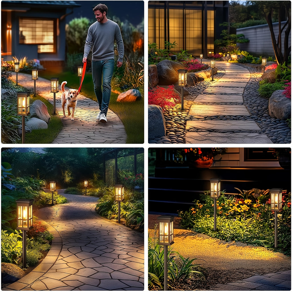 8-Piece Outdoor Bright Solar Path Light, Upgraded Outdoor Solar Light, Brightness Lasts Up to 12 Hours, Automatic On/Off Garden Light, Suitable for Landscape Courtyard, Patio Lawn, Path, Sidewalk, Driveway and Outdoor Decoration