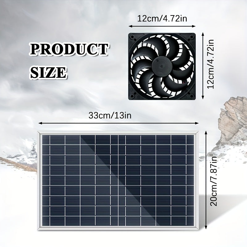 1PC Solar Panel for Courtyard, Villa, Chicken Coop, Pet House & Window Exhaust, Solar Panel with 1PC/2PCS Fan Kit, Battery-Free Operation