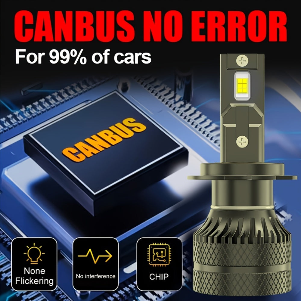 2 Pcs LED Car Headlight Bulbs - 28690 Lumens, 180W High Power, 6500K Super Bright Cool White Light, Compatible with H4 H1 H8/H9 9005/HB3 9006/HB4 9012/HIR2, No Battery Needed, Car Headlight Bulbs, Vehicle Lighting