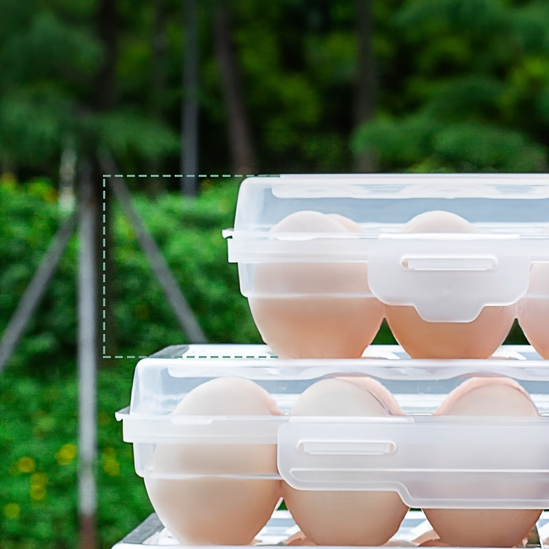 6/15/24 Compartment Shockproof Combinable Stackable Egg Storage Box, Food Grade Transparent, Portable for Refrigerator, Cabinet and Outdoor Camping, Egg Protection Container, BPA-Free