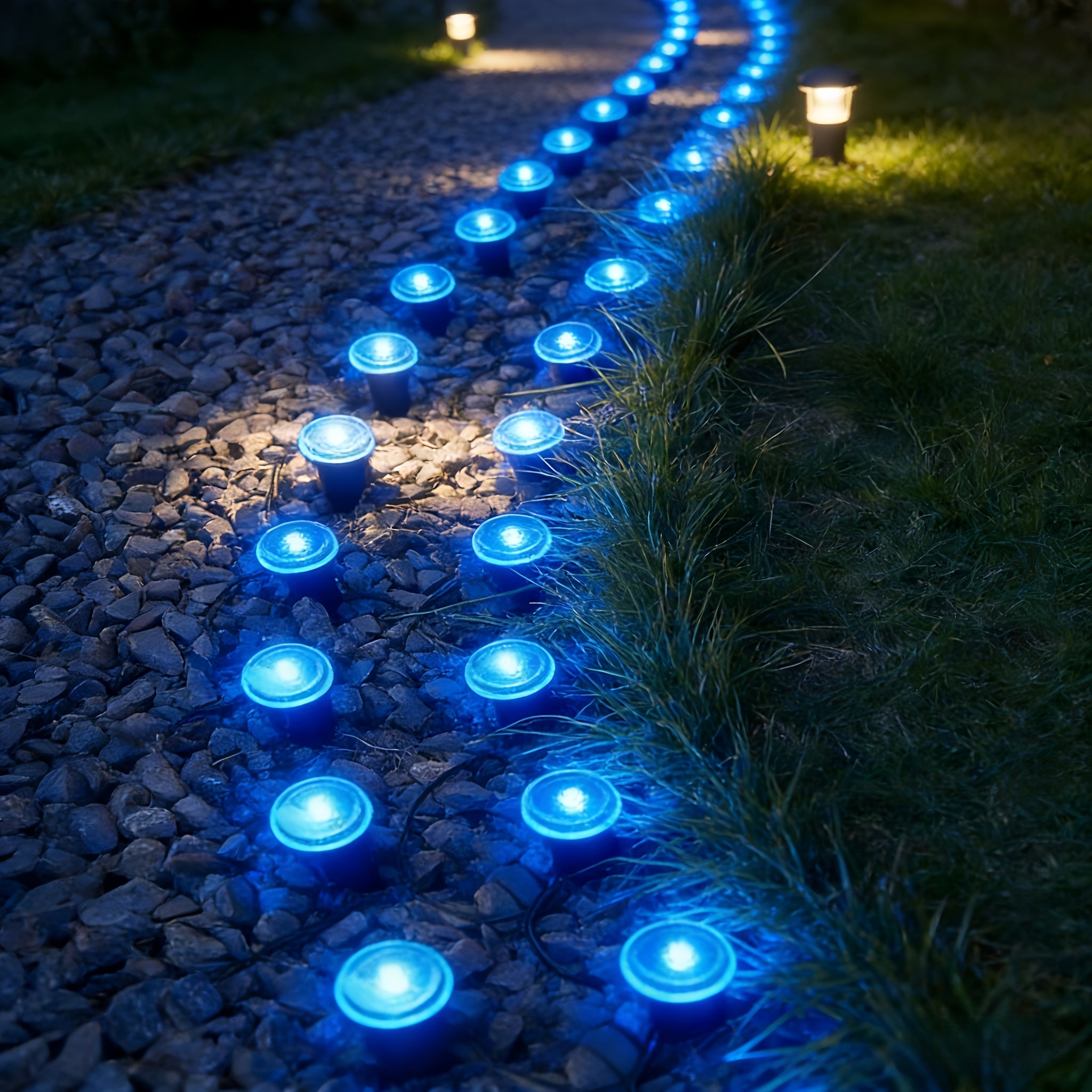30 Pack Outdoor Solar Lawn Light Post, Multi-Color, Pathway Lighting, Ground Light, Decorative Solar Garden Light, Patio/Lawn Camping Party & Wedding Ambience Decoration; Spring Summer Outdoor Waterproof Decorative Ambience Light