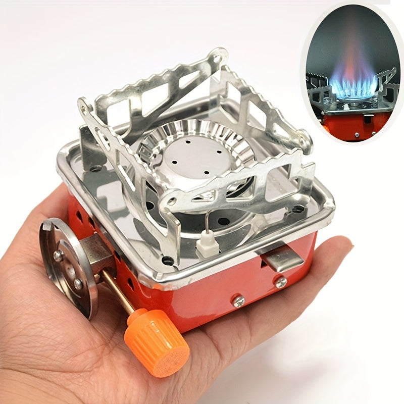 Camping Gas Stove, Portable Backpacking Stove with Piezo Ignition, Windproof Camping Stove with Piezo Ignition & Stable Support, Ideal for Outdoor Hiking and Picnic