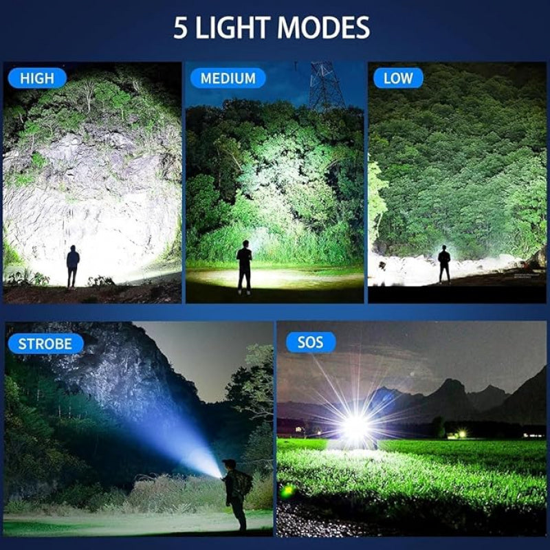 1PC Rechargeable LED Flashlight, Portable Mini Type-C Charging Port, 3 Lighting Modes, Telescopic Focus Adjustable, Outdoor Emergency Light for Hiking Camping Work Cycling
