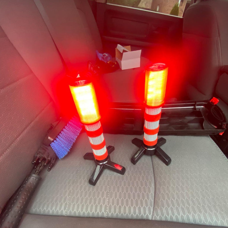 2Pcs Vehicle LED Red Light Set, Magnetic Base, Detachable Bracket & Durable Storage Box, Ideal for Cars, Boats and Trucks, Perfect for Lighting Dark Areas, Battery-Free