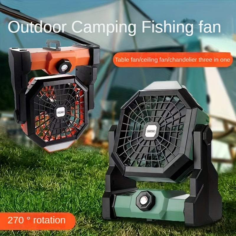 New Arrival Popular Outdoor Autumn Camping Fan, LED Light Fan with Adjustable Brightness, Portable Hanging Fan for Camping Tent Picnic Party Car Pet Kennel, USB Rechargeable Large Capacity Long Lasting Battery, Ideal Practical Festival Gift