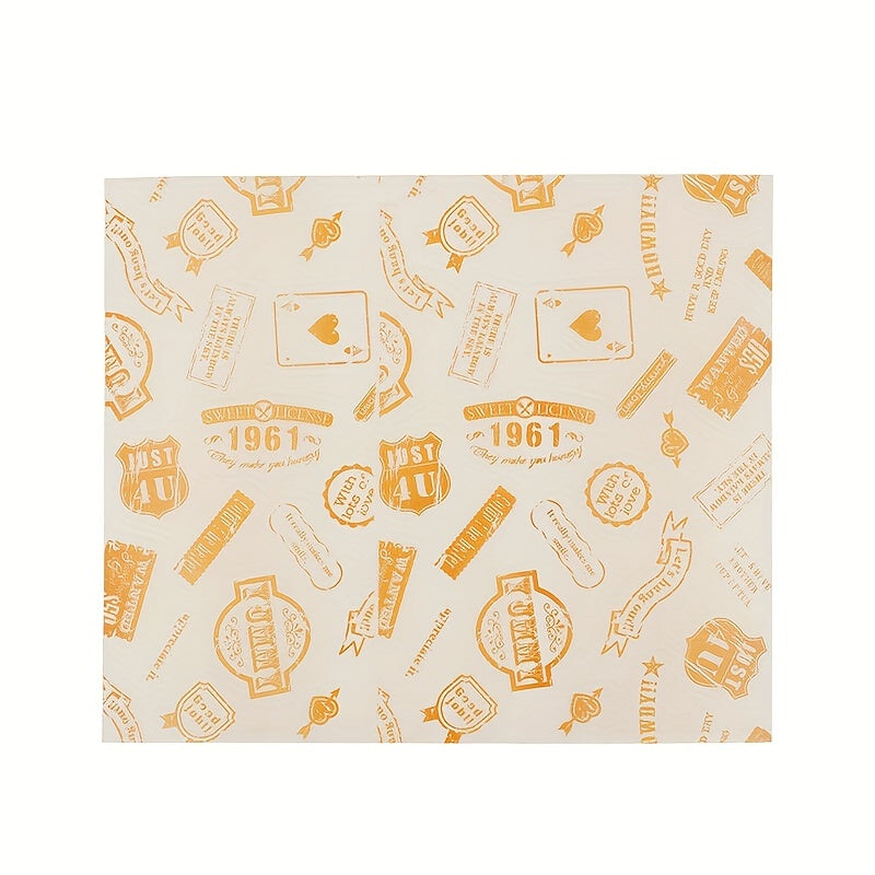 50 Sheets Premium Wax Paper – 9.8" x 8.5" | Food Packaging, Oil-Proof for Sandwiches, Burgers & More | Christmas Kitchen Essential