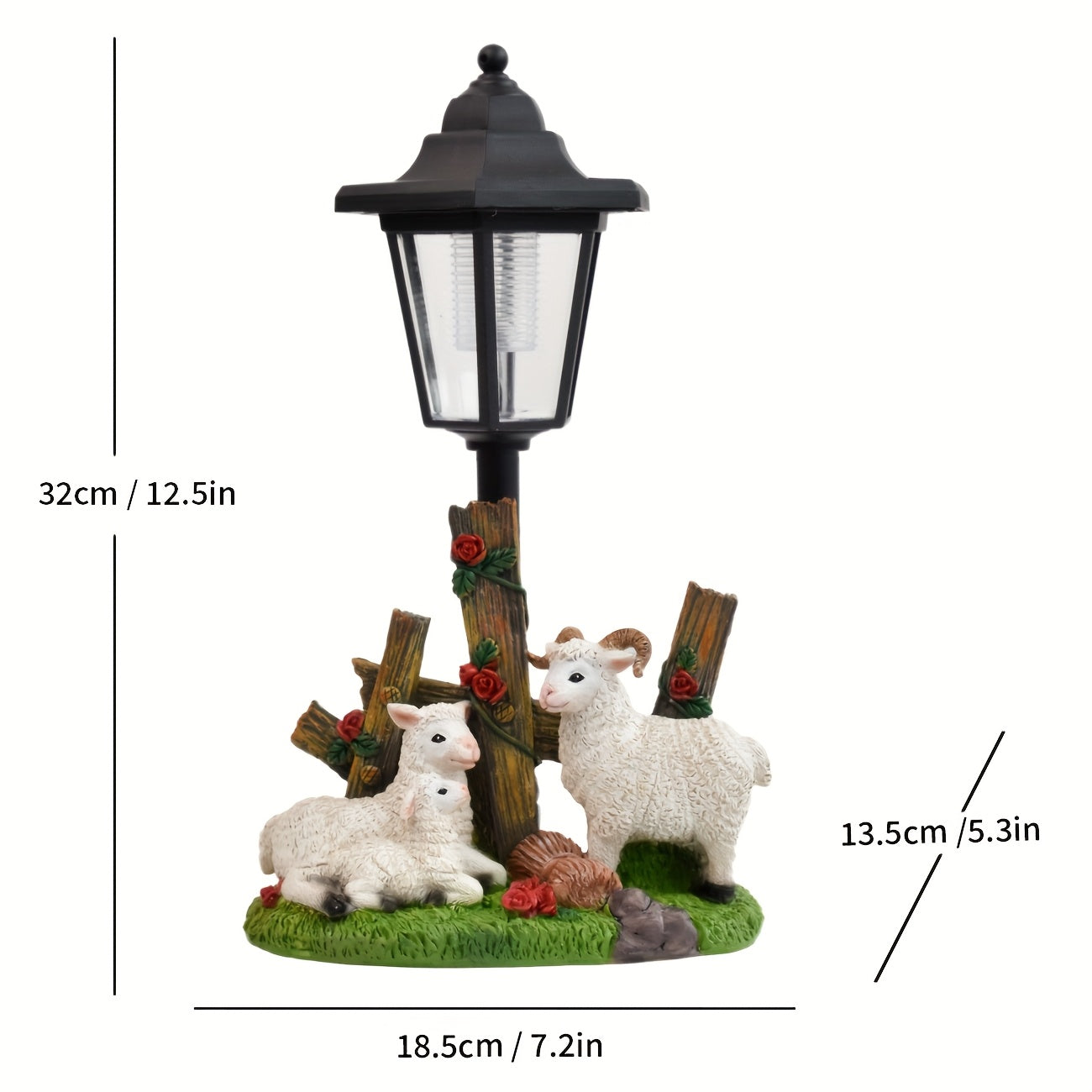 OTDECOR 1-Piece Solar Sheep Family of Three Outdoor Statue Light, IPX4 Solar Sheep Family of Three Decoration, Suitable for Outdoor Courtyard Decoration, Lawn Decoration, Garden Decoration, Path Decoration