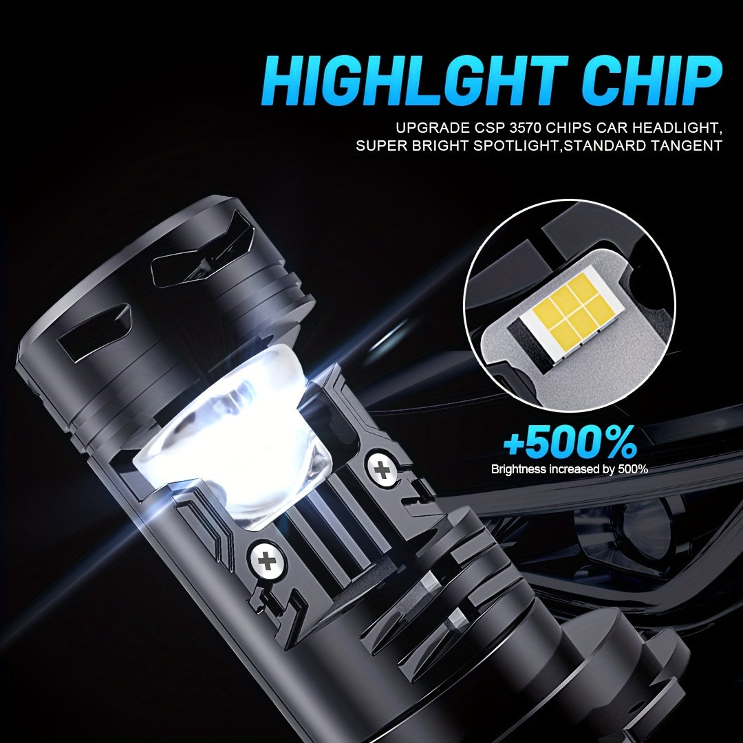 2 H4 Lens Projector LED Car Headlight Bulbs Bi LED Plug-and-Play 30000LM 500% Super Bright CANBUS Turbo Car Bulb High/Low Fog Light Bulb