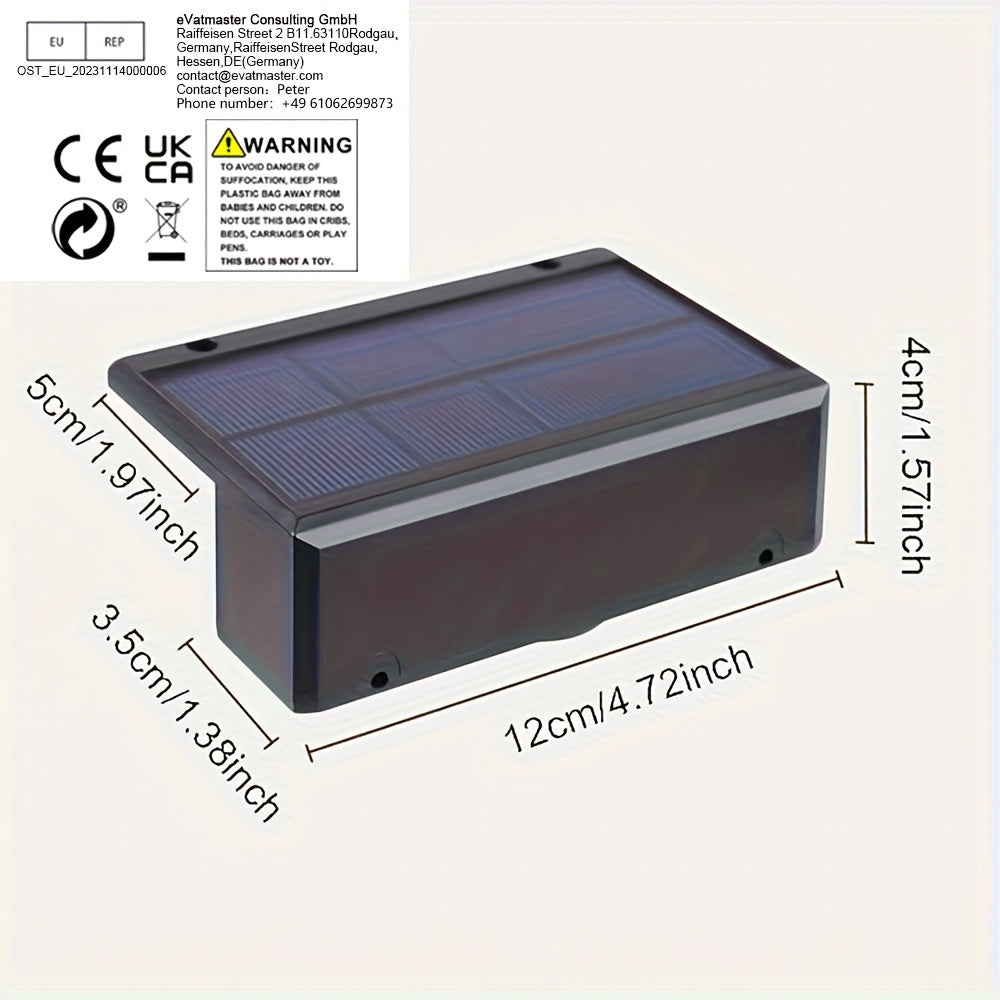 Solar Outdoor Deck Light, Porch Courtyard Exterior Wall Washer Light, 7-Shaped Wall Top Sconce, Automatic On/Off Night Lighting
