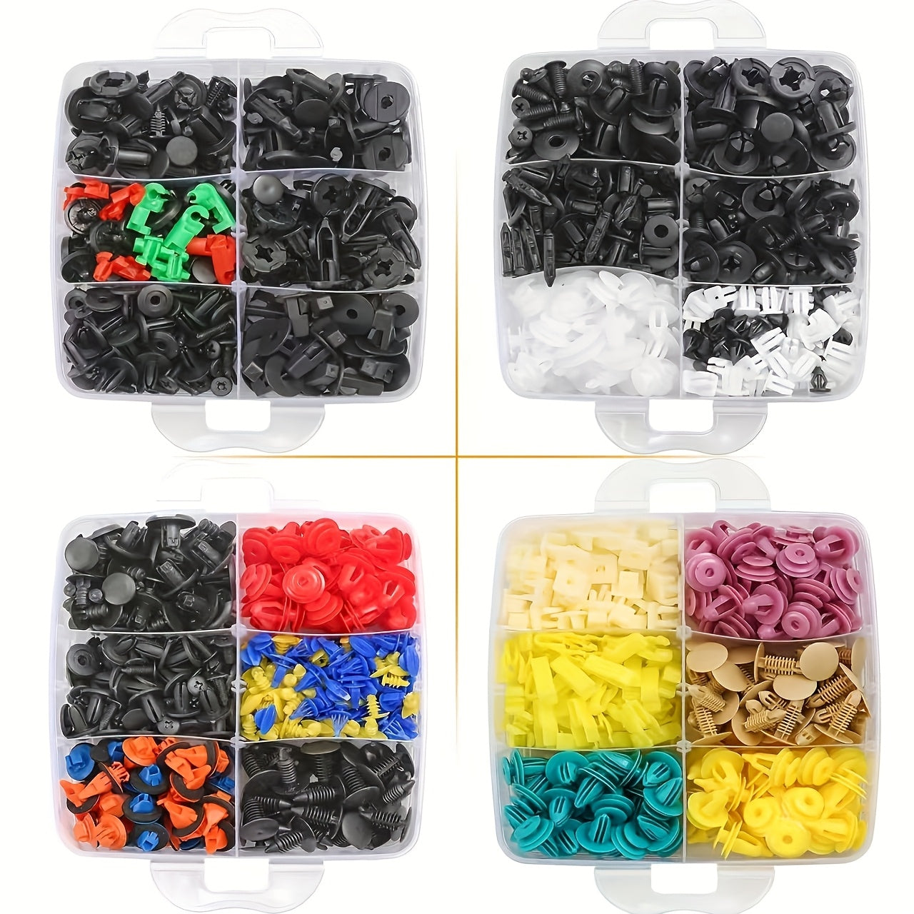 [105-Piece / 1240-Piece] Auto Retainer Clips / Fasteners / Multi-Purpose Plastic Clip Assortment Kit, 32 Sizes, for Car Interior Dashboard Audio Panel Repair & Installation