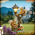 2D Flat, 1pc Bohemian Style Whimsical Squirrel & Tree Light Outdoor Garden Decoration - 2D Flat Durable Plastic All-Weather Lawn Decor, with Glow Light, Easy to Install, Retro Modern Style, Perfect for Courtyard, Patio