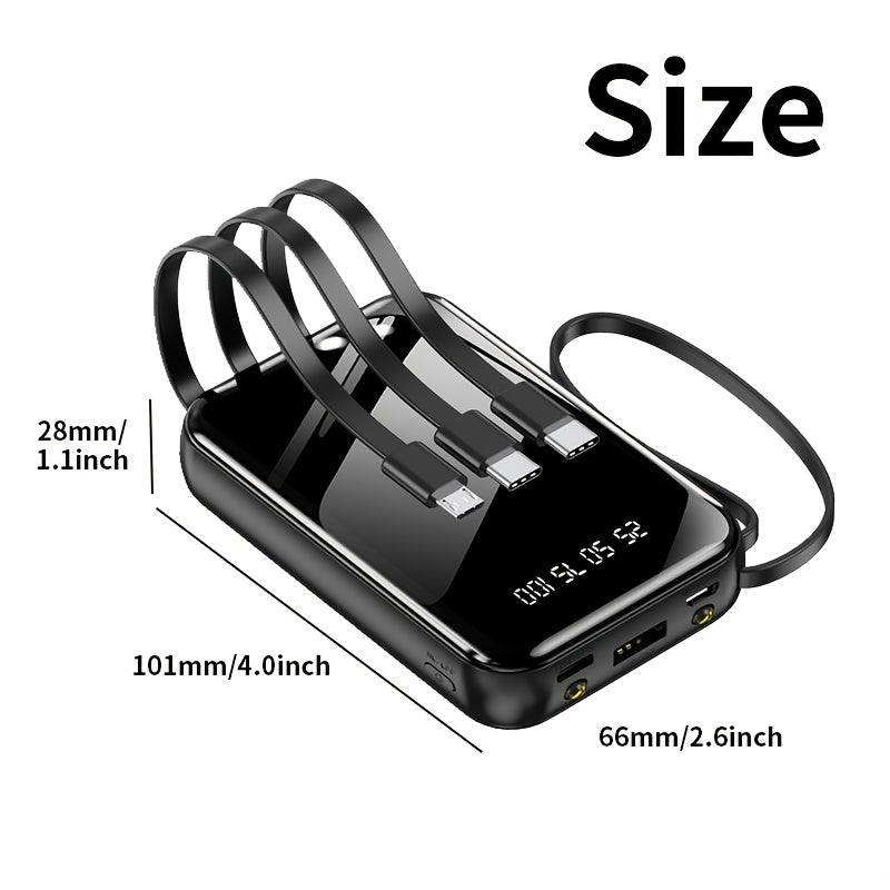 50,000mAh 大容量行動電源，小巧易攜帶，支援 PD20W 快速充電，內含各式數據線、手電筒、LED 燈和掛繩，非常適合戶外緊急電源、備用電池組