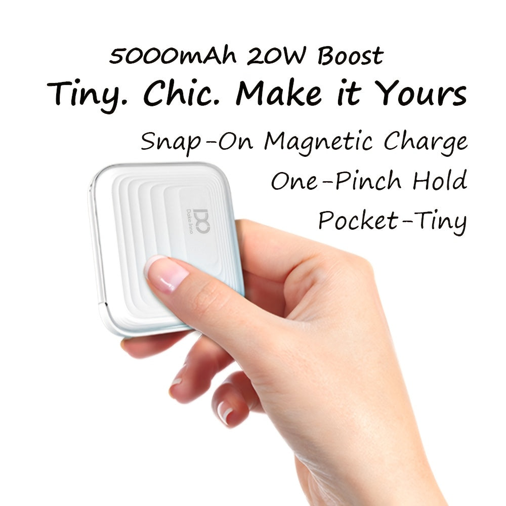 Ultra-Slim Pocket-Sized Magnetic Power Bank, 5000mAh Wireless Charger with 22.5W PD Fast Charging, Mag-Safe Compatible for iPhone 17/16/15/14/13/12 Series, Multi-Color Available