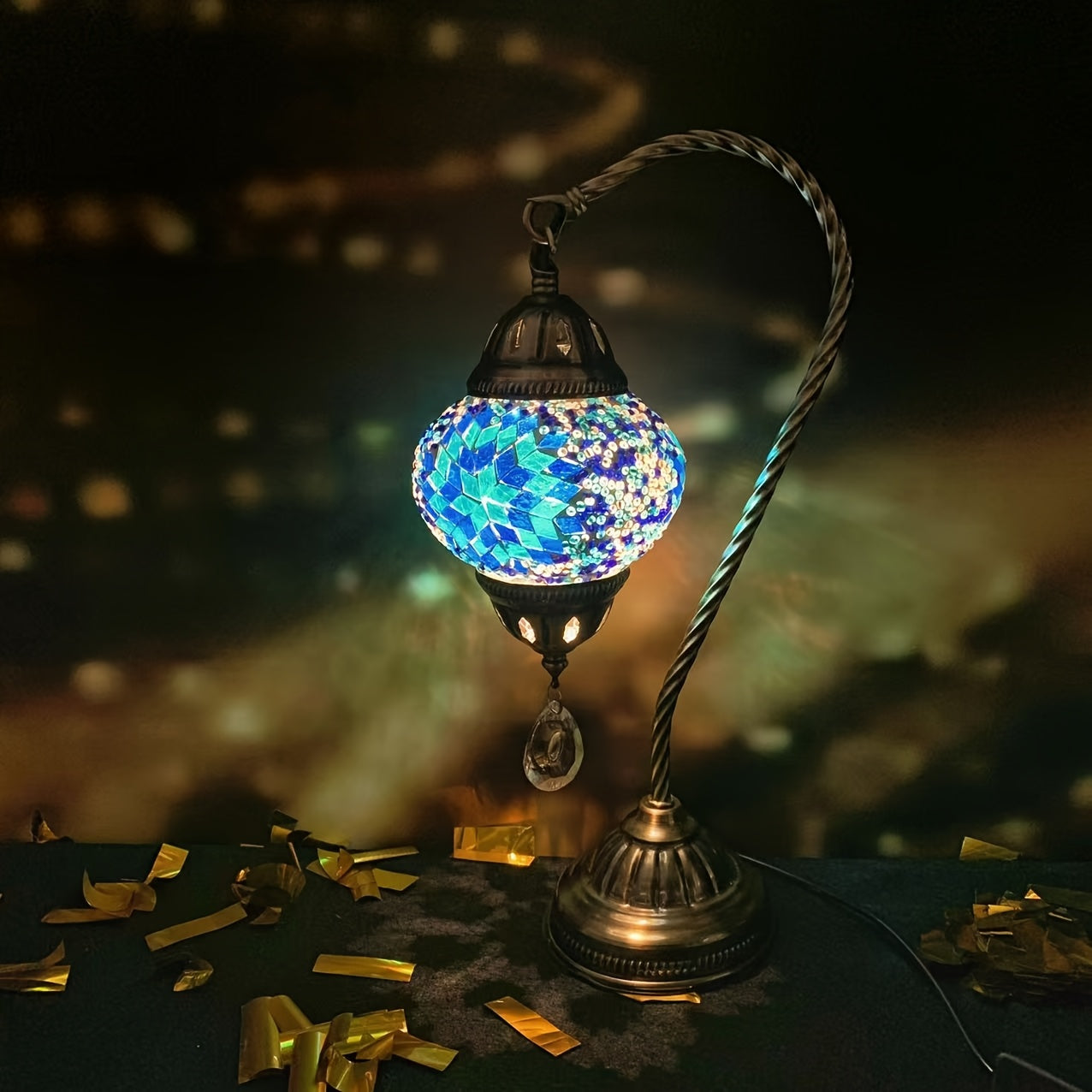 Limited edition Turkish vintage romantic small table lamp, decorative table lamp for bedroom, study, coffee shop, restaurant, hotel, homestay