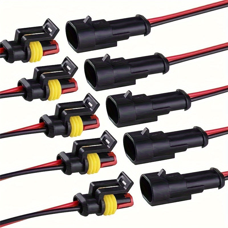 5 Pairs Male-Female Connector Nylon Flame Retardant Automotive Car Connector