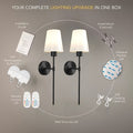 Modern Style Wireless Wall Light Set (2-Pack), Rechargeable Bulb with Remote Control - Adjustable Brightness / Color Temperature, Suitable for Easy Installation, Semi-Flush Mount Design, Suitable for Office