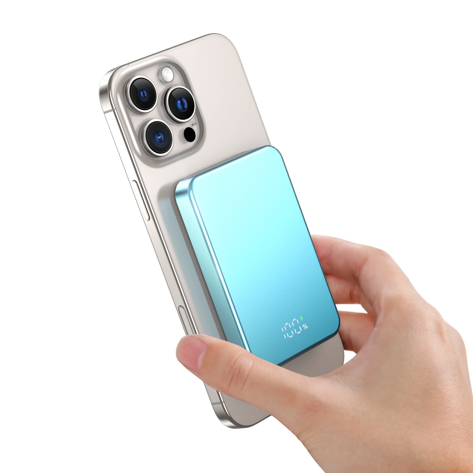 磁吸無線充電寶 10000毫安超薄快充移動電源 帶LED顯示屏 適用於iPhone 17/16系列及其他Qi相容手機